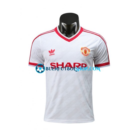 Camiseta de Fútbol Manchester United Retro 1986 Segunda Equipación Manga Corta Hombre