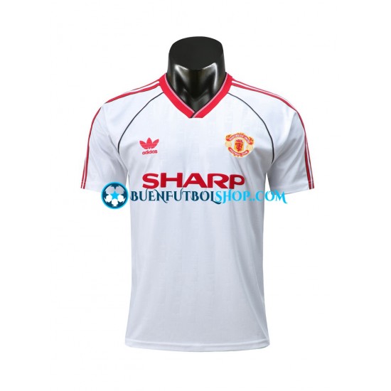 Camiseta de Fútbol Manchester United Retro 1988 Segunda Equipación Manga Corta Hombre