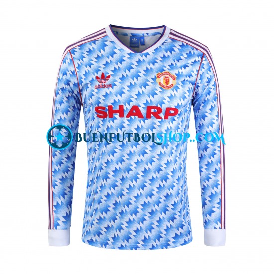 Camiseta de Fútbol Manchester United Retro 1992 Primera Equipación Manga Larga Hombre