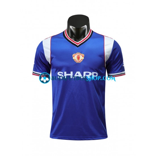 Camiseta de Fútbol Manchester United Retro 1985 Tercera Equipación Manga Corta Hombre