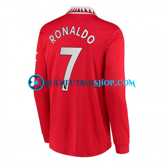 Camiseta de Fútbol Manchester United Ronaldo 7 2022-2023 Primera Equipación Manga Larga Hombre