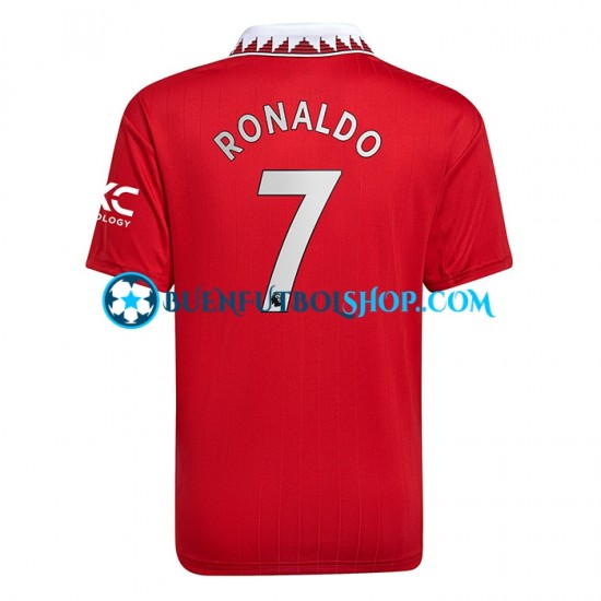 Camiseta de Fútbol Manchester United Ronaldo 7 2022-2023 Primera Equipación Manga Corta Hombre