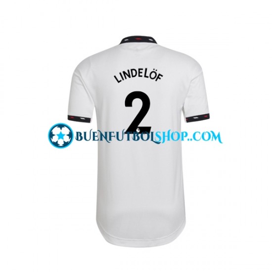 Camiseta de Fútbol Manchester United Victor Lindelof 2 2022-2023 Segunda Equipación Manga Corta Hombre