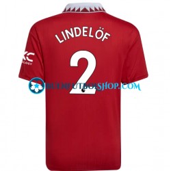 Camiseta de Fútbol Manchester United Victor Lindelof 2 2022-2023 Primera Equipación Manga Corta Hombre