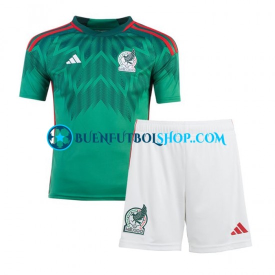 Camiseta de Fútbol México World Cup 2022 Primera Equipación Manga Corta Niño