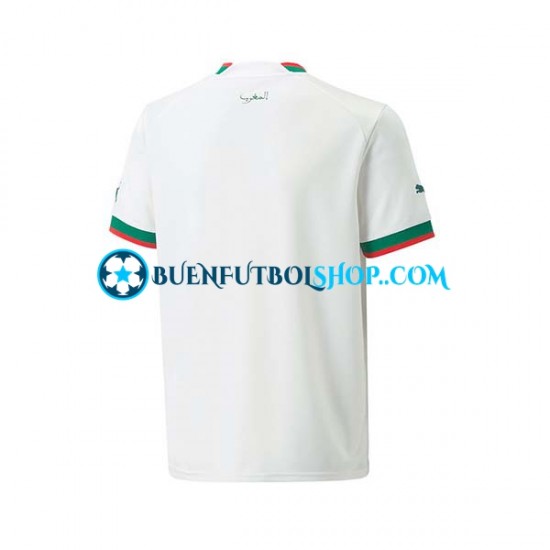 Camiseta de Fútbol Marruecos World Cup 2022 Segunda Equipación Manga Corta Hombre