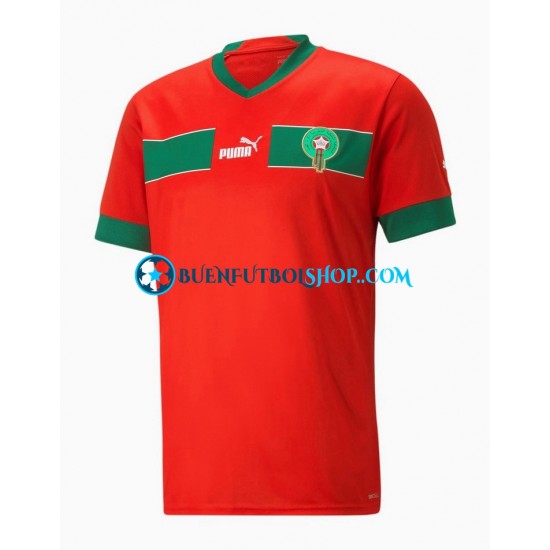 Camiseta de Fútbol Marruecos World Cup 2022 Primera Equipación Manga Corta Hombre