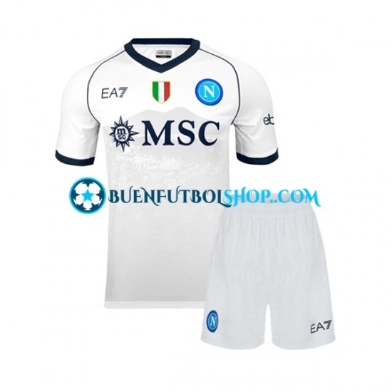 Camiseta de Fútbol Napoli 2023-2024 Segunda Equipación Manga Corta Niño