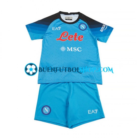 Camiseta de Fútbol Napoli 2022-2023 Primera Equipación Manga Corta Niño