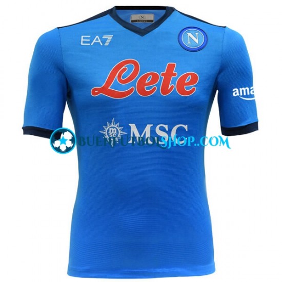 Camiseta de Fútbol Napoli 2021-2022 Primera Equipación Manga Corta Hombre