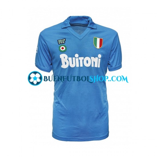 Camiseta de Fútbol Napoli Retro 1987 1988 Primera Equipación Manga Corta Hombre