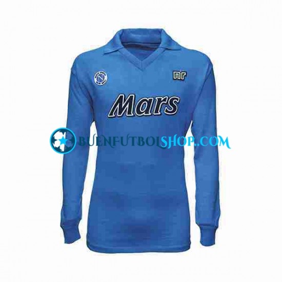 Camiseta de Fútbol Napoli Retro 1989 1990 Primera Equipación Manga Larga Hombre