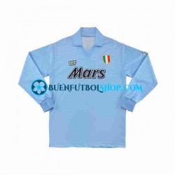 Camiseta de Fútbol Napoli Retro 1990 1991 Primera Equipación Manga Larga Hombre Camiseta de Fútbol Napoli Retro 1990 1991 Primera Equipación Manga Larga Hombre