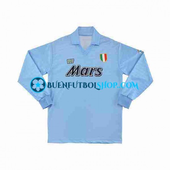 Camiseta de Fútbol Napoli Retro 1990 1991 Primera Equipación Manga Larga Hombre