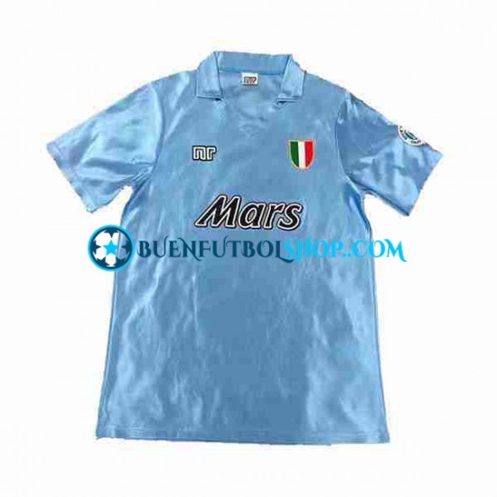 Camiseta de Fútbol Napoli Retro 1990 1991 Primera Equipación Manga Corta Hombre