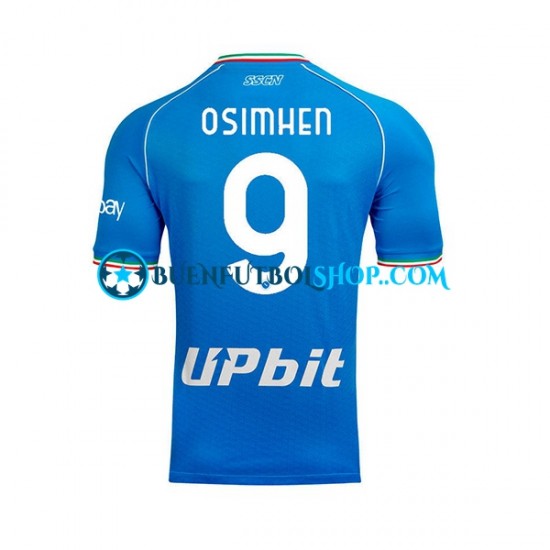 Camiseta de Fútbol Napoli OSIMHEN 9 2023-2024 Primera Equipación Manga Corta Hombre