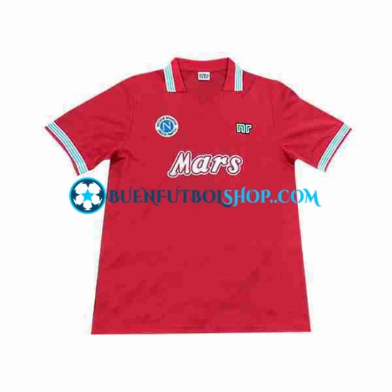 Camiseta de Fútbol Napoli Retro 1988 1989 Tercera Equipación Manga Corta Hombre