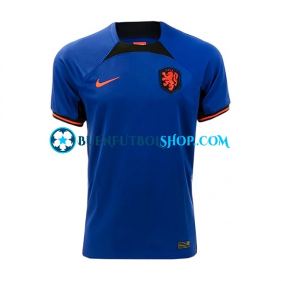 Camiseta de Fútbol Países Bajos Memphis 10 World Cup 2022 Segunda Equipación Manga Corta Hombre