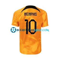 Camiseta de Fútbol Países Bajos Memphis 10 World Cup 2022 Primera Equipación Manga Corta Hombre