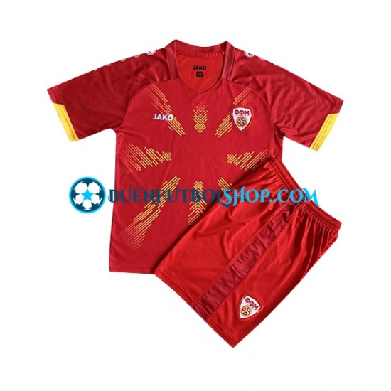 Camiseta de Fútbol Macedonia del Norte 2023 Primera Equipación Manga Corta Niño