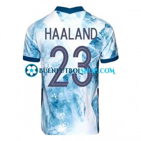 Camiseta de Fútbol Noruega Erling Haaland 23 2020-2021 Segunda Equipación Manga Corta Hombre