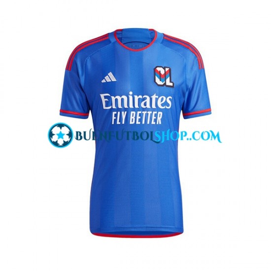 Camiseta de Fútbol Olympique de Lyon 2023-2024 Segunda Equipación Manga Corta Hombre