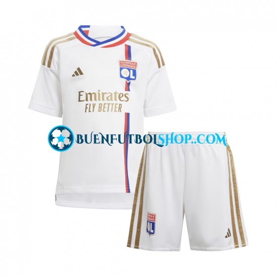 Camiseta de Fútbol Olympique de Lyon 2023-2024 Primera Equipación Manga Corta Niño