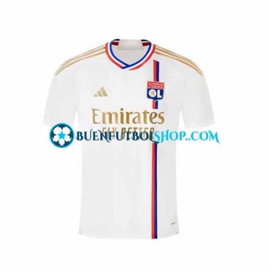 Camiseta de Fútbol Olympique de Lyon 2023-2024 Primera Equipación Manga Corta Hombre