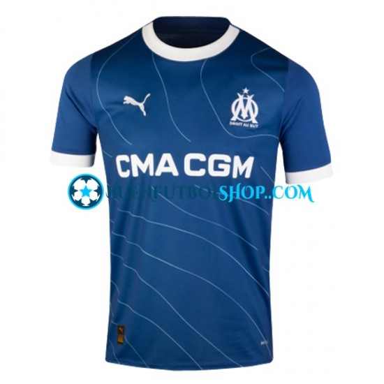 Camiseta de Fútbol Olympique de Marsella 2023-2024 Segunda Equipación Manga Corta Hombre