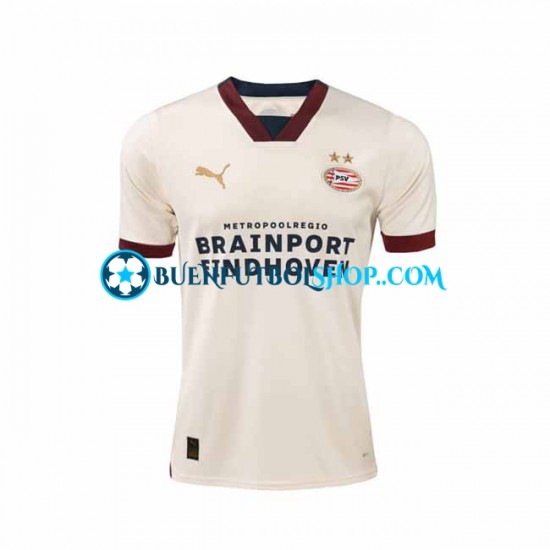 Camiseta de Fútbol PSV Eindhoven 2023-2024 Segunda Equipación Manga Corta Hombre