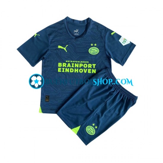 Camiseta de Fútbol PSV Eindhoven 2023-2024 Tercera Equipación Manga Corta Niño