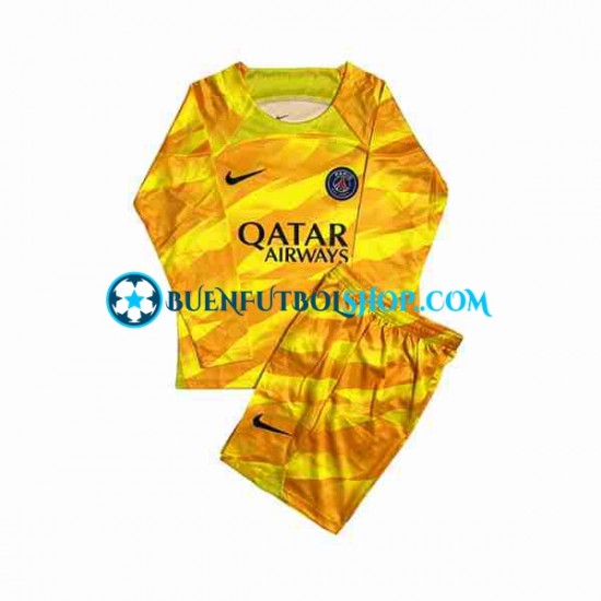 Camiseta de Fútbol Paris Saint-Germain Portero 2023-2024 Segunda Equipación Manga Larga Niño