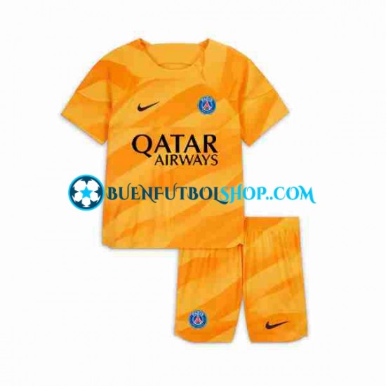 Camiseta de Fútbol Paris Saint-Germain Portero 2023-2024 Segunda Equipación Manga Corta Niño