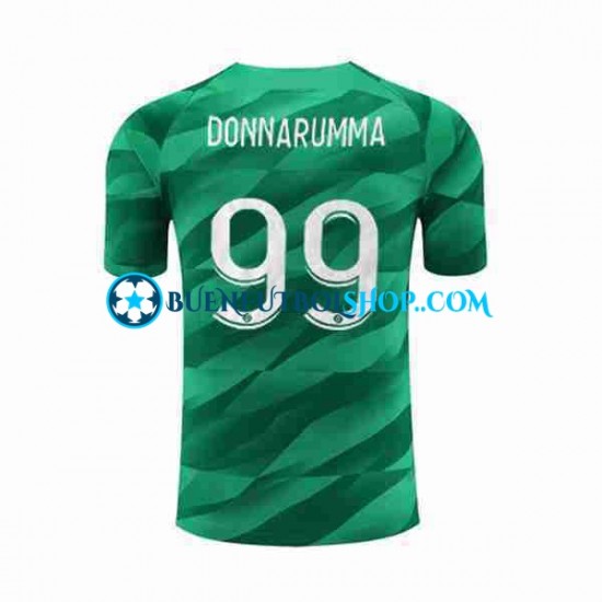 Camiseta de Fútbol Paris Saint-Germain Portero Donnarumma 99 2023-2024 Primera Equipación Manga Corta Hombre