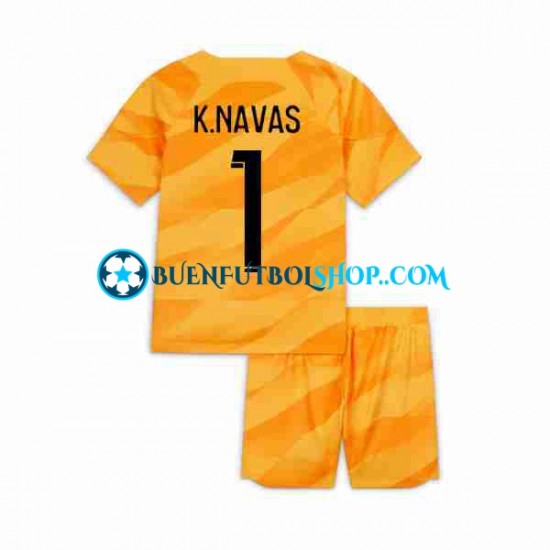 Camiseta de Fútbol Paris Saint-Germain Portero K.NAVAS 1 2023-2024 Segunda Equipación Manga Corta Niño