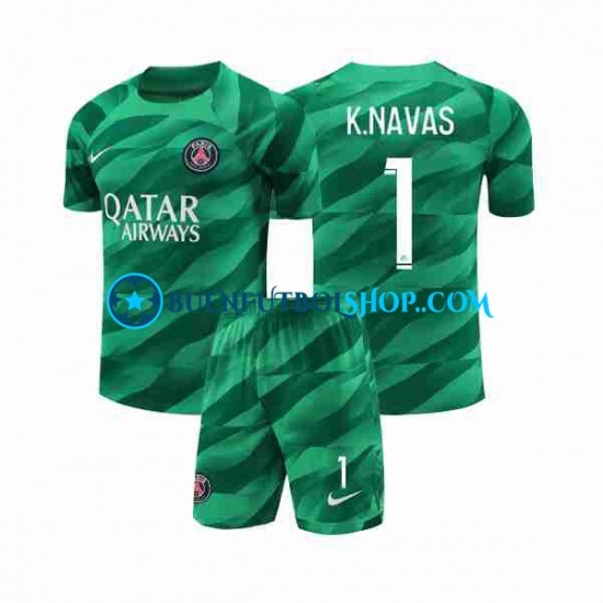 Camiseta de Fútbol Paris Saint-Germain Portero K.NAVAS 1 2023-2024 Primera Equipación Manga Corta Niño