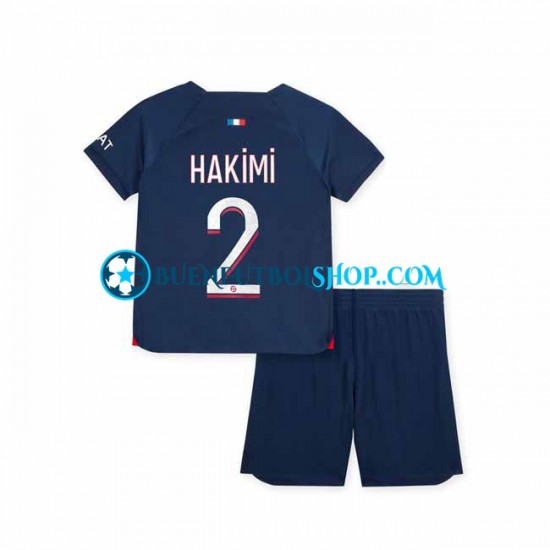 Camiseta de Fútbol Paris Saint-Germain Hakimi 2 2023-2024 Primera Equipación Manga Corta Niño