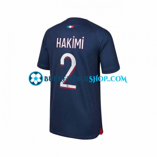 Camiseta de Fútbol Paris Saint-Germain Hakimi 2 2023-2024 Primera Equipación Manga Corta Hombre