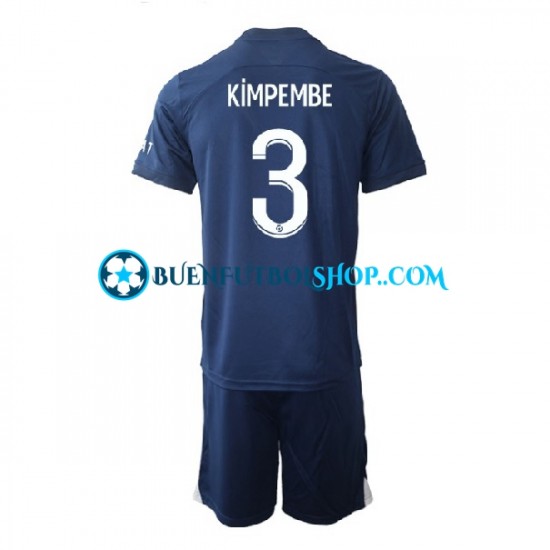 Camiseta de Fútbol Paris Saint-Germain Kimpembe 3 2022-2023 Primera Equipación Manga Corta Niño