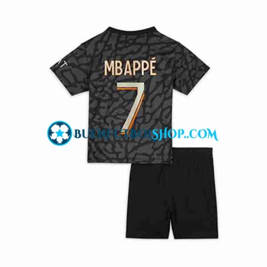 Camiseta de Fútbol Paris Saint-Germain Kylian Mbappe 7 2023-2024 Tercera Equipación Manga Corta Niño