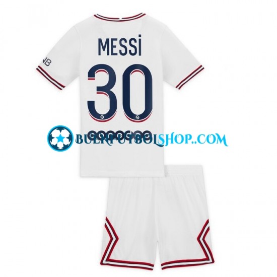 Camiseta de Fútbol Paris Saint-Germain Lionel Messi 30 2021-2022 Cuarta Equipación Manga Corta Niño