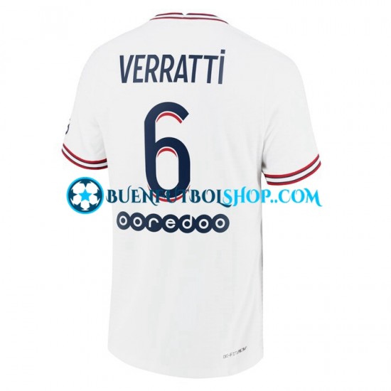 Camiseta de Fútbol Paris Saint-Germain Marco Verratti 6 2021-2022 Cuarta Equipación Manga Corta Hombre