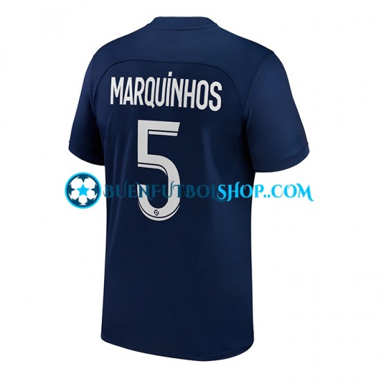 Camiseta de Fútbol Paris Saint-Germain Marquinhos 5 2022-2023 Primera Equipación Manga Corta Hombre