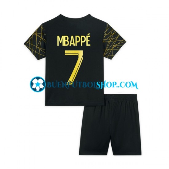 Camiseta de Fútbol Paris Saint-Germain Mbappe 7 2022-2023 Cuarta Equipación Manga Corta Niño