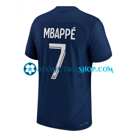 Camiseta de Fútbol Paris Saint-Germain Mbappe 7 2022-2023 Primera Equipación Manga Corta Hombre