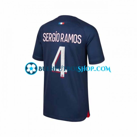 Camiseta de Fútbol Paris Saint-Germain Sergio Ramos 4 2023-2024 Primera Equipación Manga Corta Hombre