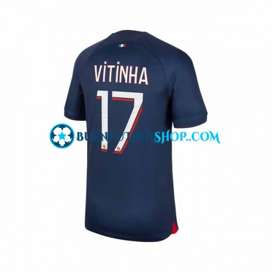 Camiseta de Fútbol Paris Saint-Germain Vitinha 17 2023-2024 Primera Equipación Manga Corta Hombre