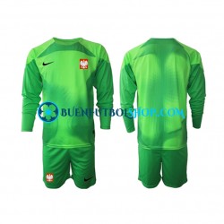 Camiseta de Fútbol Polonia Portero World Cup 2022 Primera Equipación Manga Larga Niño Camiseta de Fútbol Polonia Portero World Cup 2022 Primera Equipación Manga Larga Niño