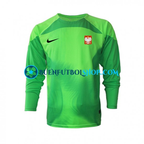 Camiseta de Fútbol Polonia Portero World Cup 2022 Primera Equipación Manga Larga Hombre