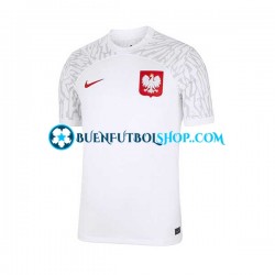 Camiseta de Fútbol Polonia World Cup 2022 Primera Equipación Manga Corta Hombre